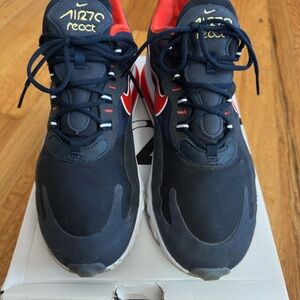 Nike Blue Red Athletic Shoes Air Max 270 React